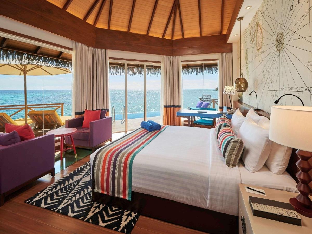 Mercure Maldives Kooddoo Water Villa Bedroom View